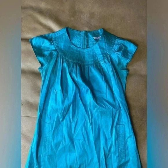Calypso Christiane Celle Womens Zip Up Short Sleeve Silk Shift Dress Blue XS - Picture 3 of 11